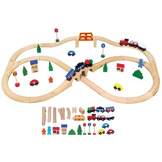 Wooden Train Set - 49 pieces